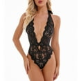 thumbnail image 2 of Lencería sexy Sujetador de encaje Perspectiva Pijama Ahueca hacia fuera Mono de tirantes sexy Pompotops ulkah941292, 2 of 8