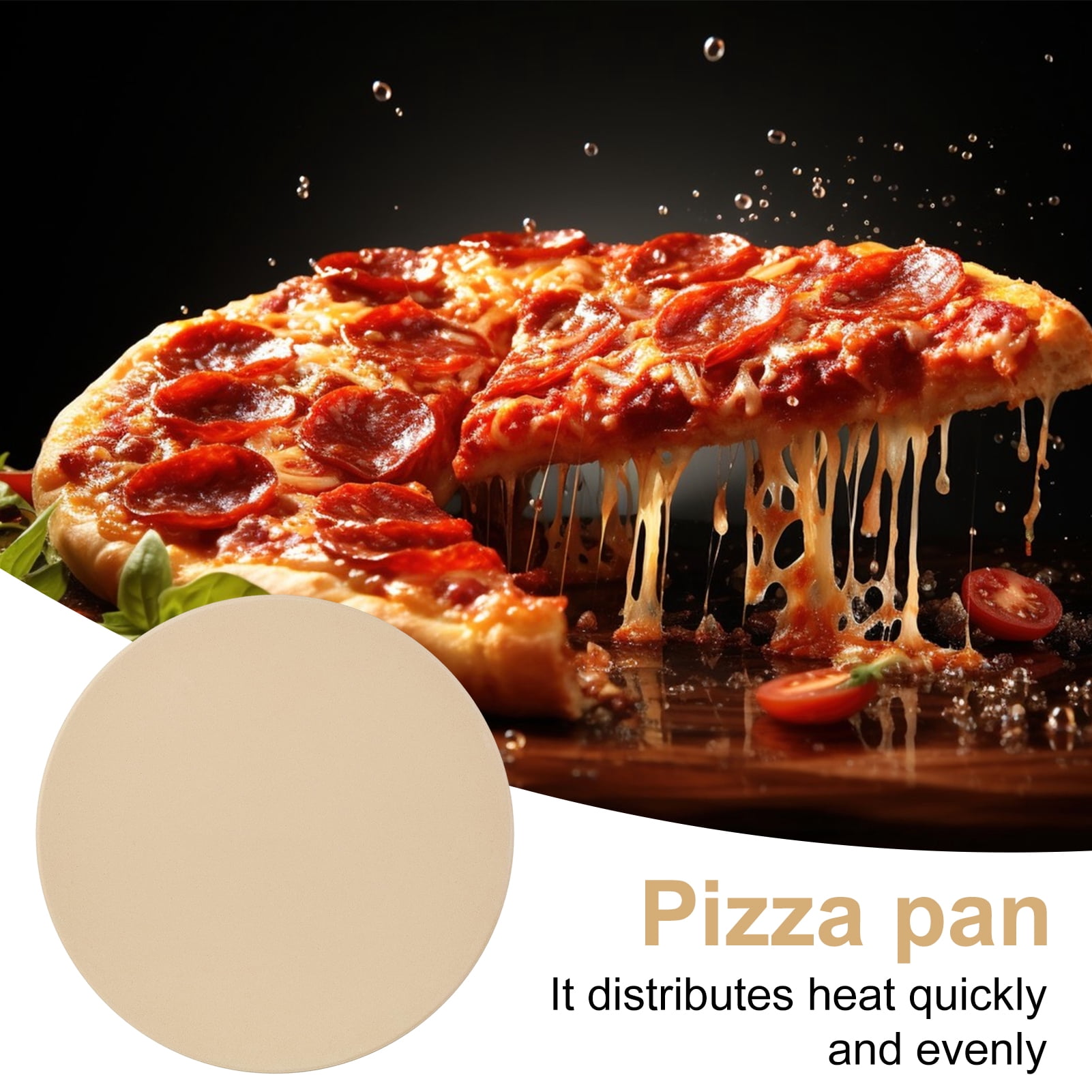 Homelife Cordierite Pizza Stone for Oven And Grill Square Baking Sheet Thermal Shock Resistant Cooking Stone Multi-Purpose Round Pizza Pan for Pizza Bread Biscuits