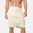 thumbnail image 2 of KeShDi Shorts Men Bathrobe Sleep Bottoms Microfiber Pajamas Sleepy Skirts Cover Up Man Solid-Color Loose Casual Unnoticeable Pajamas Crotch Underwear Nightgown Skirt-Pants Beige 2X, 2 of 9