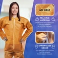 thumbnail image 3 of Orange Disposable Coveralls for Men/Women, Medium. Pack of 25 Hazmat Suits Disposable. Breathable PP+PE 40 GSM Painters Coveralls. Paint Suit with Open Wrists, Ankles, Front Zipper, 3 of 7