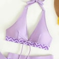 thumbnail image 7 of Jacenvly Cyber Deals Womens Bathing Suits Two Piece Juniors Solid Bikini Strap Bikini Deep V water Split Swimsuit Set Three-Piece Swimming Suit, 7 of 7