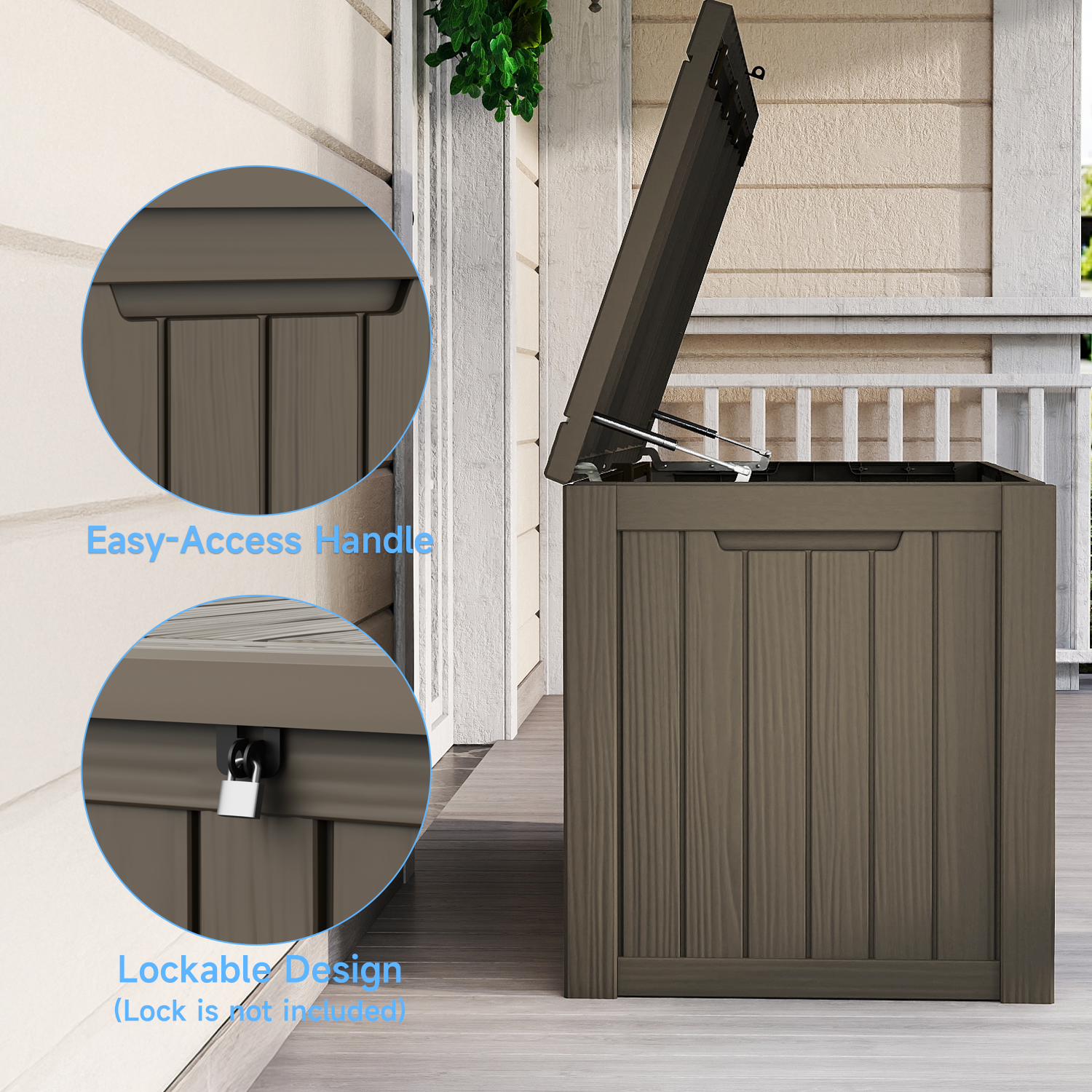 MAYEERTY Outdoor Storage Shed, Tool Storage Room for Outdoor, Removable Shelf