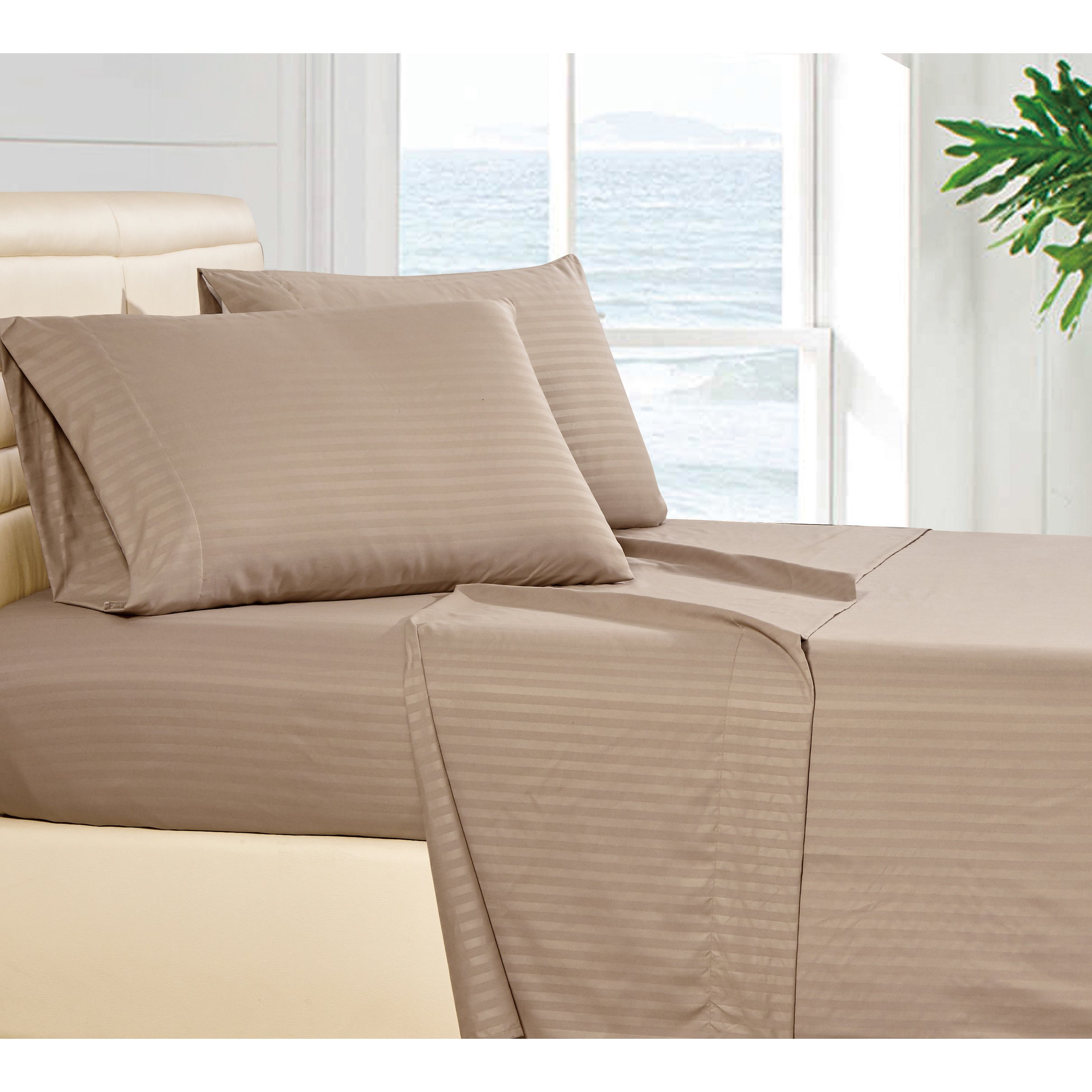 Lux Decor Collection 4 Piece Hotel Luxury Stripe Deep