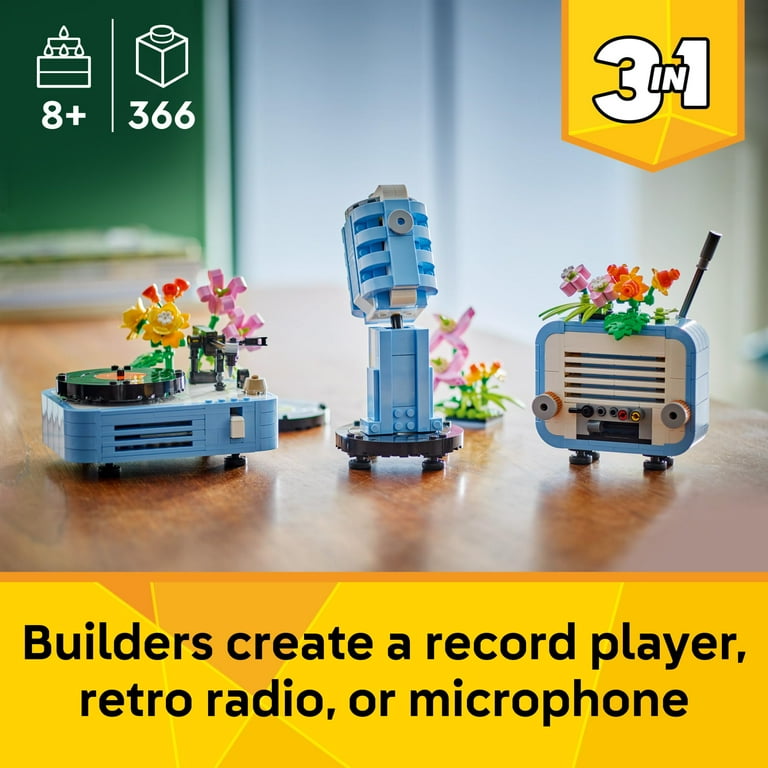 LEGO Creator 3 in 1 Record Player with Flowers, 31172, Building