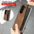thumbnail image 2 of Nalacover Case for Samsung Galaxy Z Fold 5, Slim Vintage Cloth Case for Galaxy Z Fold 5 with S Pen Holder, Shockproof Anti-Scratches Anti-Fingerprints Full Protection Folding Cover,Brown, 2 of 9