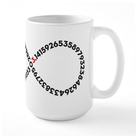 CafePress - Infinity Pi Large Mug - 15 oz Ceramic Large White Novelty Mug