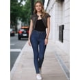 thumbnail image 5 of DARING DIVA Women's Crop Denim Cardigan Cap Sleeve Jean Jacket S Black Gray, 5 of 6