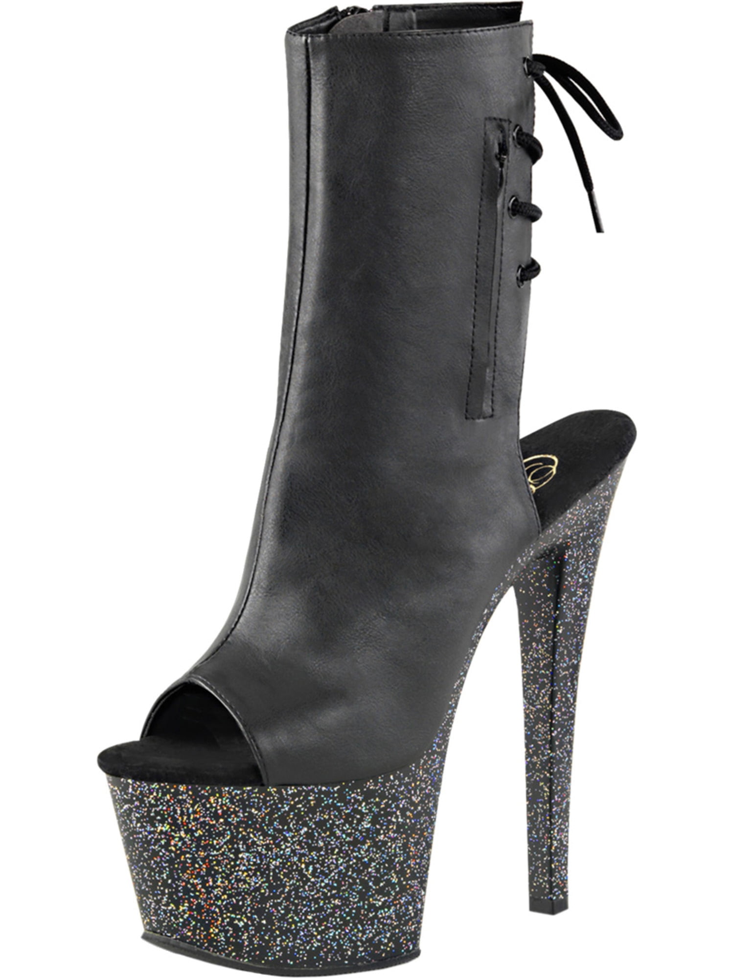 black heel booties open toe