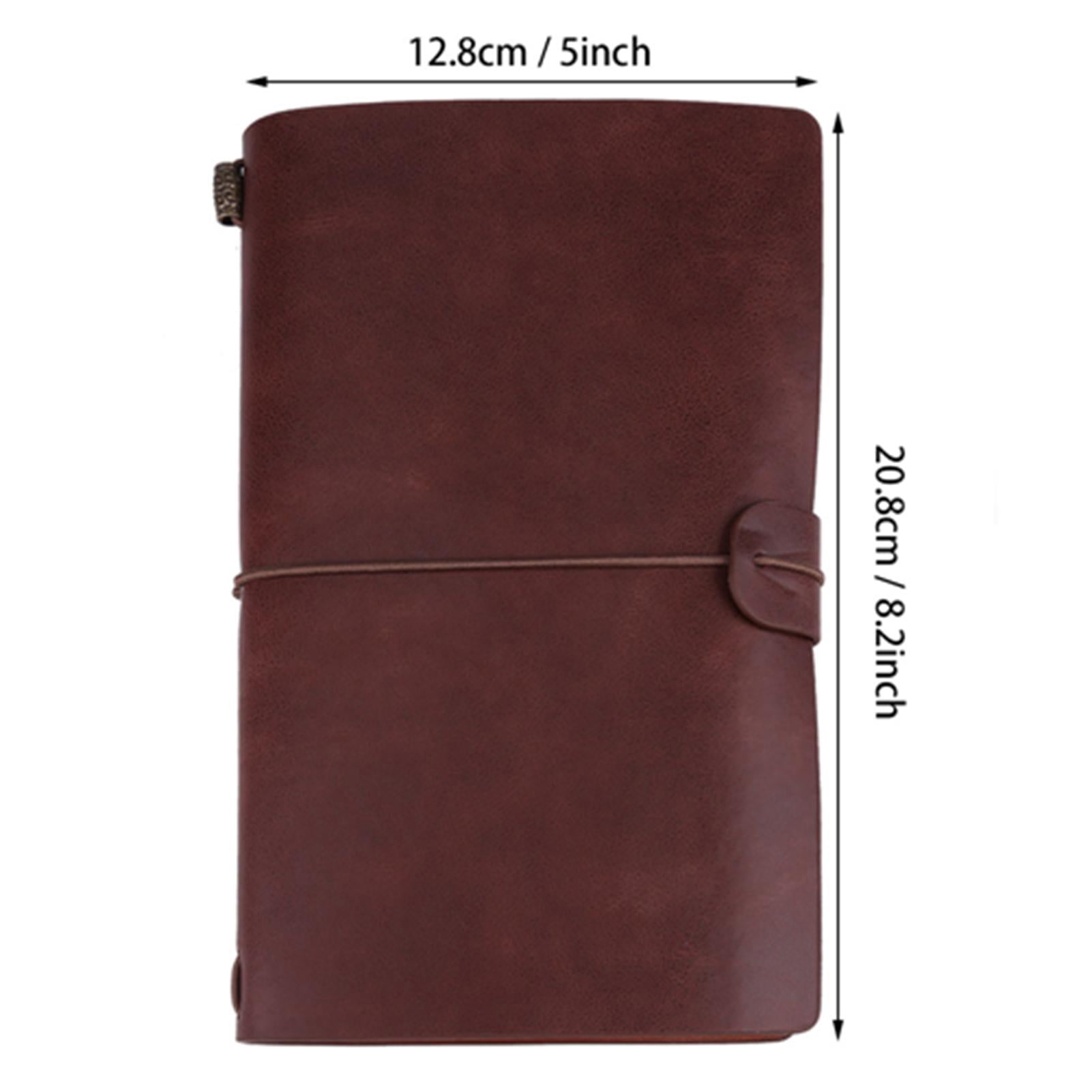 LAZIOEGR Classic PU Leather Travel Notebook – Dark Brown, Vintage‑Style Journal with Strap Buckle, Refillable, 5 Color Options