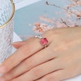 thumbnail image 4 of Beautlace 925 Sterling Silver Birthstone Ring,Adjustable Square Zirconia Band Ring Jewelry Gifts for Women, 4 of 9
