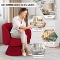 thumbnail image 7 of Wiilayok Swivel Accent Chair Set of 2,Comfy Teddy Upholstered 360° Barrel Chair,Modern Swivel Lounge Sofa Armchair for Living Room,Reading Bedroom,Office,Red, 7 of 7