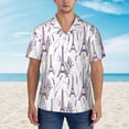 thumbnail image 2 of Balery Lavender Flowers Camisas hawaianas de manga corta para hombre, camisas playeras de corte holgado, camisas de vacaciones con botones,Medium, 2 of 7