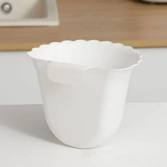 AuroraX Hanging Kitchen Trash Can 1.9L Stylish White Garbage Can Plastic Modern Trash Bin for Dormitory Living Office