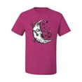 thumbnail image 2 of Wild Bobby Crescent Moon Astrology Puff Print Fashion Men's Tee, Fuschia, Large, 2 of 6