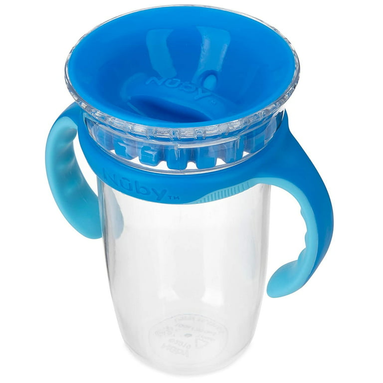 NUBY No-Spill Edge 360 2 Stage Drinking Cup with Removable Handles