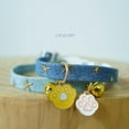 thumbnail image 3 of PRIYAL 2 Pack Denim Breakaway Cat Collars with Bell Cat Paw Pendant Kitty Kitten Collars Blue Collar for Female Girl Cats Male Boy Cats Star Print, 3 of 8