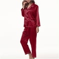 thumbnail image 5 of BONIXOOM Christmas Pajamas For Couples Christmas Pajamas For Women Sleepwear None Long Sleeve Solid Sleepwear Sets Red L, 5 of 6