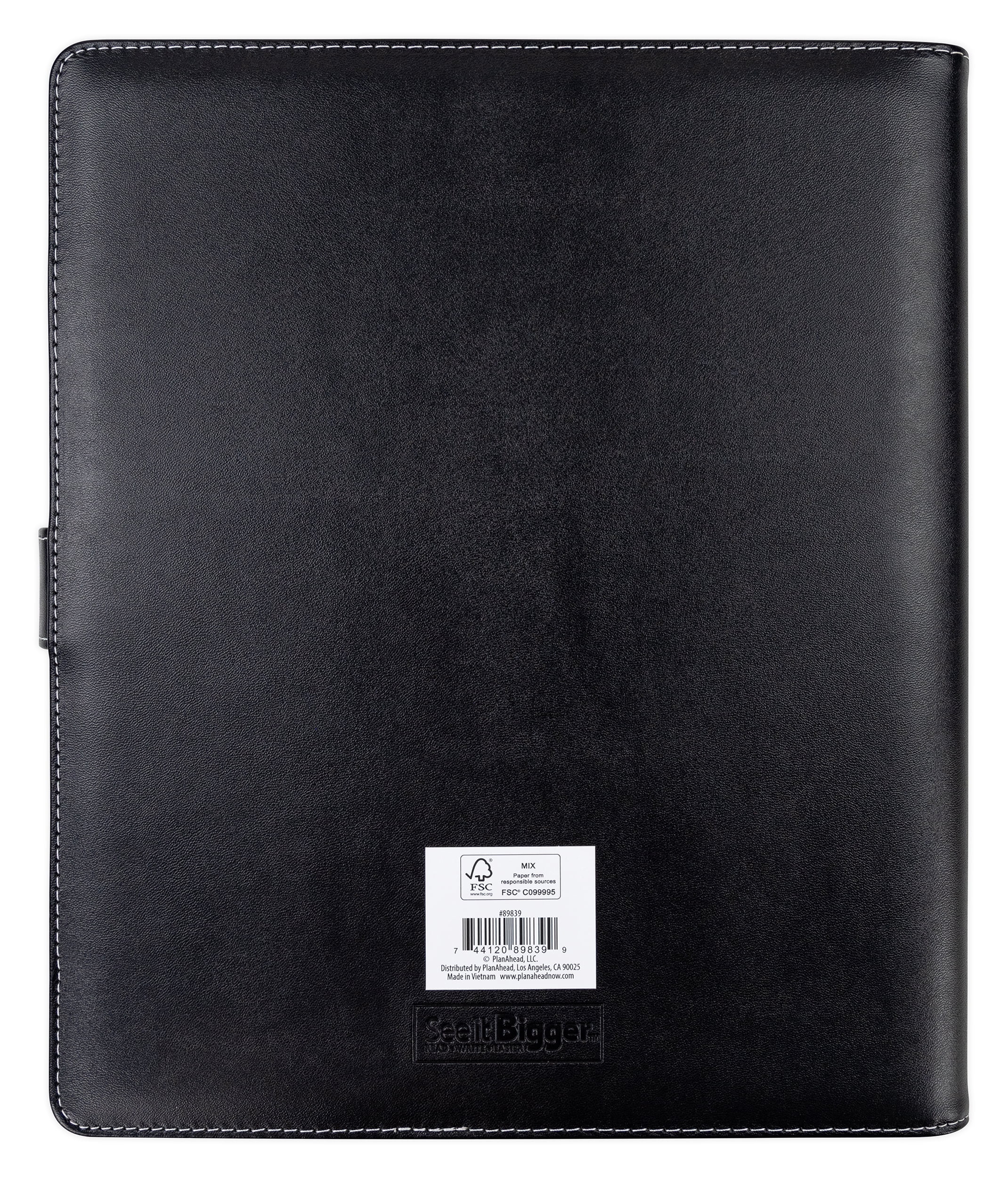 See it Bigger Monthly Weekly Padfolio Planner (10″ x 6″) Large Black, 15 month, Apr 2025-Jun 2026