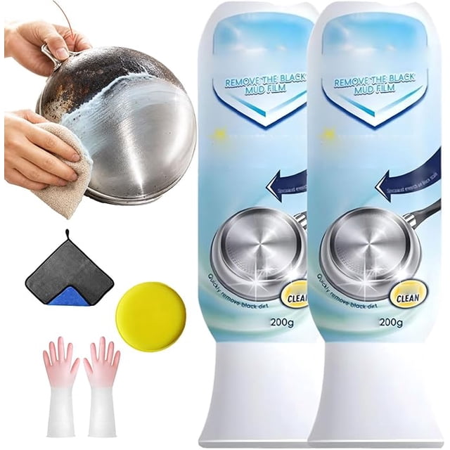 Pot Bottom Black Stain Remover - Seaweed Mud Mask Stain Remover, for Pots and Pans(2PC)