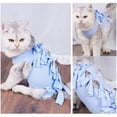 thumbnail image 4 of 1 pieza de traje de esterilización/castración para gatos con modelo impreso, traje postoperatorio para gatos, ropa de destete, ropa transpirable para mascotas, 4 of 5