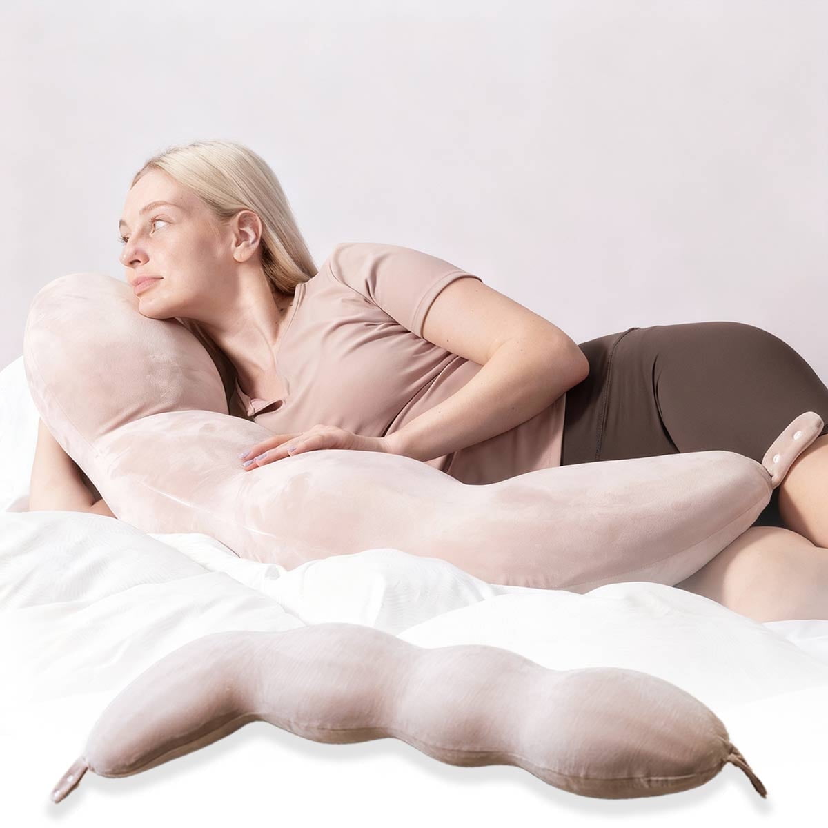 CHARRYARN byTexStead Adult Body Pillow for Side Sleepers - Cuddle Pillow - (43 x 17 in, Pink)