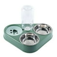 thumbnail image 1 of Fashion Automatic Large Capacity Stainless Steel Cat Bowl Water Drinking Feeder Pet Feeder Dog Bowl GREEN, 1 of 8