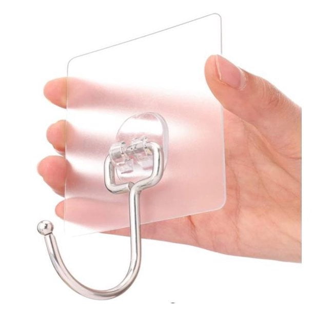 AllPurpose Large Adhesive Hooks, 10Pack 37 lb(Max) Removable Wall Hooks for Hanging, Large