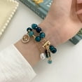 thumbnail image 4 of TECH CIRCLE Beaded Band for Apple Watch 38mm 40mm 41mm, Fashion Bling Handmade Agate Pearl Bracelet Strap Women Wristband Replacement for iWatch Series 9 8 7 6 SE 5 4 3 2 1,Blue, 4 of 6