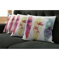 thumbnail image 5 of Ambesonne Tropical Throw Pillow Cover 4 Pack, Palm Trees Seagulls, 18", Pale Yellow Fuchsia, 5 of 5