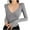 Gray, variant on Going out Tops for Women Long Sleeve Shirts Casual V Neck Slim Fitted Base Layer Undershirts Stretchy Basic Tees Size S-L