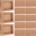 thumbnail image 3 of 50 cajas de papel kraft con ventana transparente para tarjetas de felicitación, sobres, cajas rectangulares de papel kraft marrón para postales, correo, facturas, invitaciones, 3 of 7