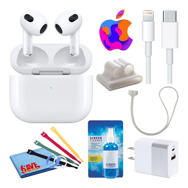Apple AirPods with MagSafe Charging Case (3rd Gen) (MME73AM/A) Bundle