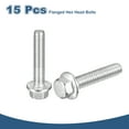 thumbnail image 3 of 15Pack 1/4-20 x 1-1/4" Flanged Hex Head Bolts, 304 Stainless Steel Flange Hexagon Screws, Flange Hex Drive Screws 5.8 Grade for Machinery Industry Home Appliances, Silver, 3 of 6