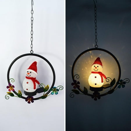 

NIUREDLTD Solar Garden Lights LED Christmas Snowman Hanging Lights Waterproof