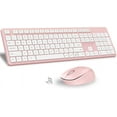 thumbnail image 2 of Full-Size Wireless Keyboard and Mouse Combo with Pink Aesthetic Design, Quiet Keys, Ergonomic Mouse, and USB Receiver for Laptop, Desktop, PC, and Office Use, 2 of 13