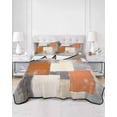 thumbnail image 3 of Quilts Queen Size, Burnt Orange Grey Soft Comforter Bedding Set for Bed, Oil Painting Modern Abstract Art Lightweight Quilted Bedspread with Pillow Cover(2 Pieces) for All Season, 90x96 Inch, 3 of 6