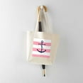 thumbnail image 5 of CafePress - Blue Anchor On Pink Stripes Tote Bag - Unisex Canvas Tote Bag, Beige, 1-Piece, 5 of 7