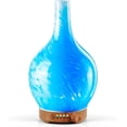 thumbnail image 1 of Porseme 150ml Essential Oil Diffuser Glass Color Changing Aroma Air Diffusers Aromatherapy Ultrasonic Cool Mist Humidifier 6 Running Hours Waterless Auto-Off for Sleeping, Yoga, Office, Spa(Blue Wave), 1 of 6