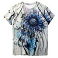 thumbnail image 3 of Femmes Été Décontracté Mode Col Rond Manches Courtes T-Shirt à Imprimé Floral Haut Manches Longues Femmes Manches Courtes Hauts Athlétiques T-Shirt Uni à Manches Longues Femmes T-Shirt Ringer Femmes T-Shirt Uni Vêtements Athlétiques Hauts, 3 of 3