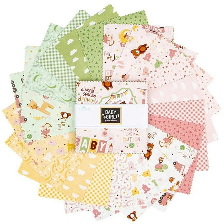 Baby Girl Riley Blake Stacker by Lori Whitlock; 42 5-inch Precut Fabric Quilt Squares
