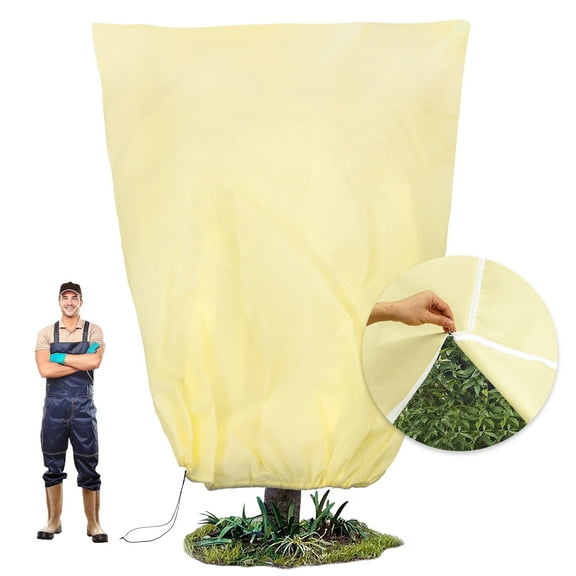 95x80 Inch Huge Plant Covers Freeze Protection Frost Cloth for Outdoor Plants,2.82oz/yd² Thickened Winter Tree Covers with Zipper Drawstring,Frost Blanket from Wind,Pest and Animal