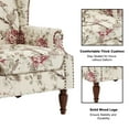 thumbnail image 2 of DREAMSIDEA Wingback Accent Chair with Nailhead Trim & Retro Wood Legs, Floral Pattern Arm Chair for Living Room-Beige, 2 of 6