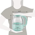 thumbnail image 2 of Elite Gourmet EKT1220M Electric BPA-Free Glass Kettle, Temperature Dial, Keep Warm Function, Cordless 360° Base, Blue LED Interior, Auto Shut-Off Function – Quick Boil, Mint, 1.2L, 2 of 7