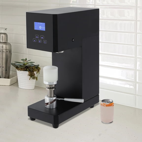 370W Electric Can & PET Bottle Sealing Machine with LED Display – Semi‑Automatic Commercial Sealer for Aluminum & Plastic Cans, Deep Holder & Smart Counter, Heavy‑Duty Tabletop Seal Press