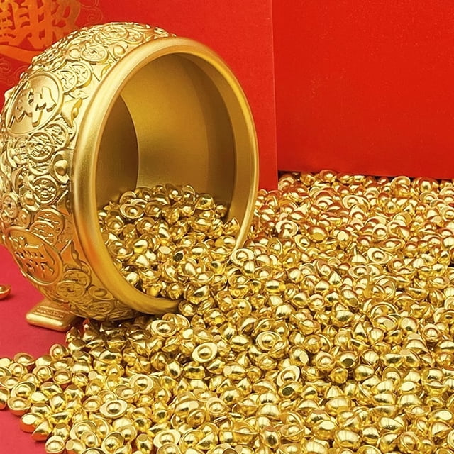Solid imitation gold mini gold ingot gold bar treasure bowl filler shop living room decoration housewarming gift feng shui ornament