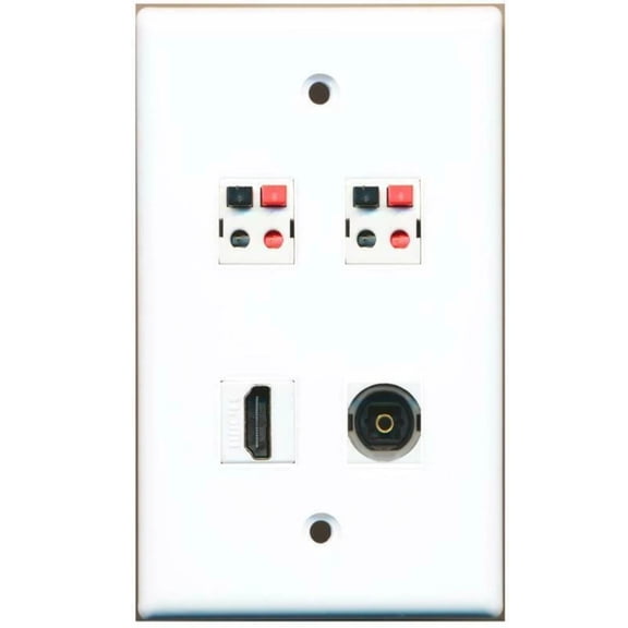 Ultra Spec Cables 2 Speaker 1 HDMI Toslink Wall Plate