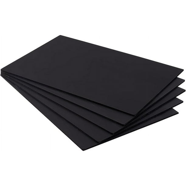 5 láminas de espuma de PVC negra de 3 mm, tamaño A4, ligeras y rígidas. Material para maquetas de mesas de arena.