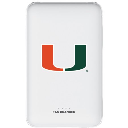 Miami Hurricanes 5000mAh Portable Power Bank - White