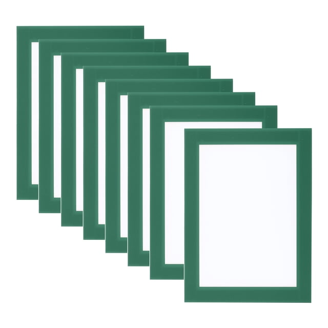Uxcell marco de fotos magnético 4x6, 8 piezas marco magnético A6, marcos de fotos autoadhesivos reutilizables para refrigerador, ventana, pared, verde