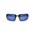 thumbnail image 2 of Choppers Mens Biker Exposed Lens Rectangular Motorcycle Sunglasses Black Blue Mirror, 2 of 4